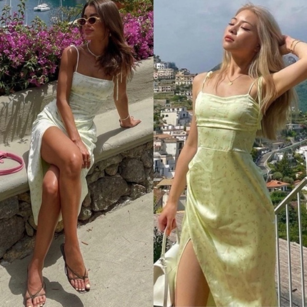 Camila Coelho Elegant Cream Dress with Floral Accents